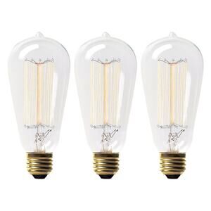 Renwil Retro 3-Light Glass Edison Light Bulb in Clear (Pack of 3)